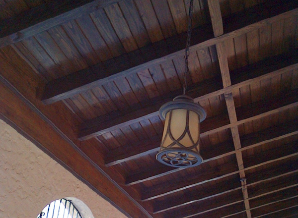 ceiling at rollins college bike shelter