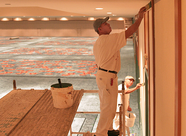 painting and carpeting at hotel